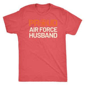 Proud Air Force Husband - Men's Ultra Soft Short Sleeve Military Hubbie Tee - Island Dog T-Shirt Company