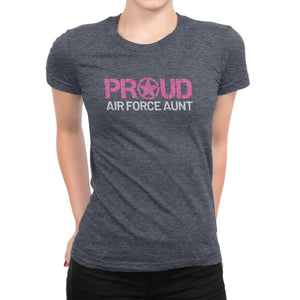 Proud Air Force Aunt - Women's Ultra Soft Comfort Short Sleeve Tee - Aunt's Military Pride Shirt - Island Dog T-Shirt Company