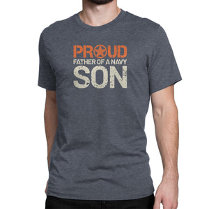 Proud Father of a Navy Son - Men's Ultra Soft Short Sleeve Military Dad Tee - Island Dog T-Shirt Company