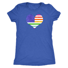 LGBTQ - Rainbow Pride US Flag Heart - Vintage Distressed Women's Short Sleeve Comfort - Island Dog T-Shirt Company