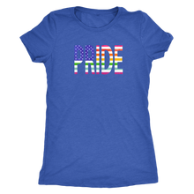 LGBTQ - Rainbow PRIDE US Flag - Vintage Distressed Women's Short Sleeve Comfort Tee - Island Dog T-Shirt Company