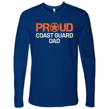 Proud Coast Guard Dad Long Sleeve Tshirt - Father of a Coastie Ultra Comfort Military Tee - Island Dog T-Shirt Company