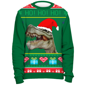 Ugly Christmas Sweater Shirt - Funny Trex Santa Tacky Xmas Novelty Tee - Island Dog T-Shirt Company