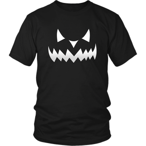 Scary Evil Pumpkin Face Halloween T Shirt for Men & Women - Island Dog T-Shirt Company