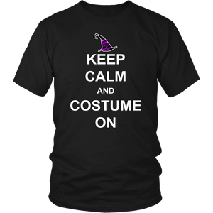 Keep Calm and Costume On - Funny Halloween Unisex Tee for Men & Women - Island Dog T-Shirt Company