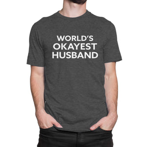 World's Okayest Husband - Funny Men's Extra Soft Triblend T-Shirt - Island Dog T-Shirt Company