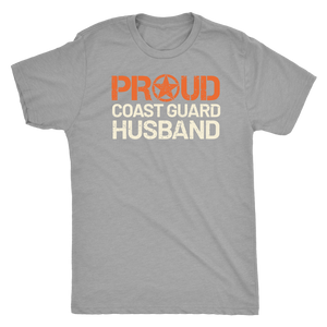 Proud Coast Guard Husband - Men's Ultra Soft Short Sleeve Military Hubbie Tee - Island Dog T-Shirt Company