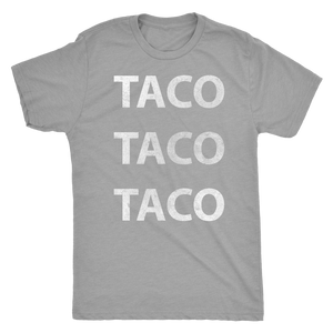 Men's Ultra Soft Comfort Short Sleeve Tee - Taco Taco Taco - Guy's Foodie Shirt - Island Dog T-Shirt Company