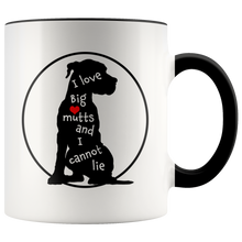 I Love Big Mutts and I Cannot Lie - Funny Dog Lover Coffee Mug - 2-Tone 11 oz Color Accent Cup - Island Dog T-Shirt Company