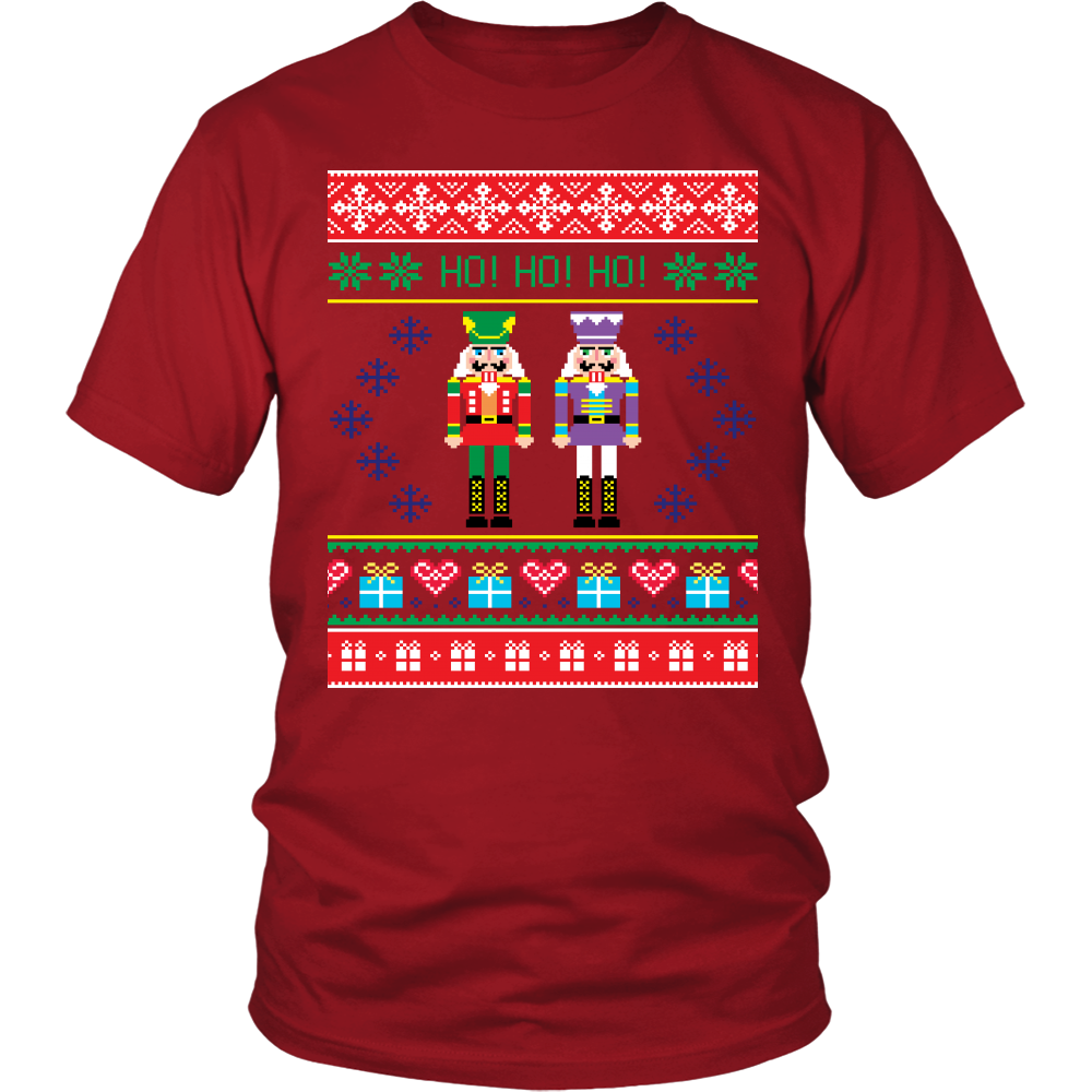 Ugly Christmas T Shirt for Men and Women - Unisex Holiday Party Nutcrackers Tee - Island Dog T-Shirt Company
