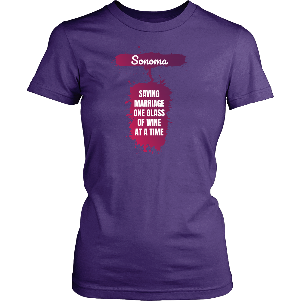Sonoma - Saving Marriage One Glass at a Time - California Wine Lover Shirt - Island Dog T-Shirt Company
