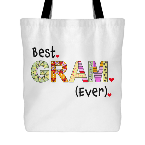 Best Gram Ever - Gift Idea for Grandmother - Reusable Shopping Tote Bag - Island Dog T-Shirt Company