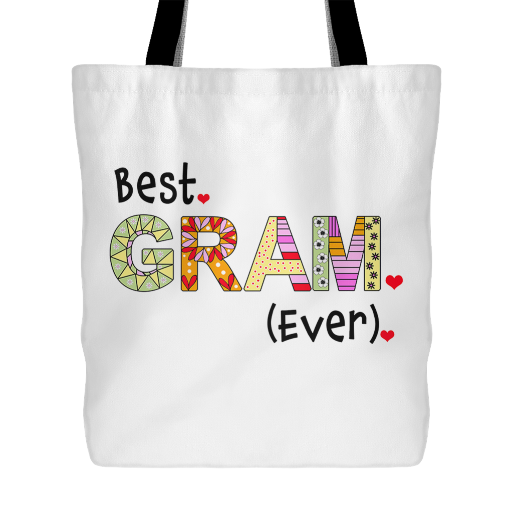 Best Gram Ever - Gift Idea for Grandmother - Reusable Shopping Tote Bag - Island Dog T-Shirt Company