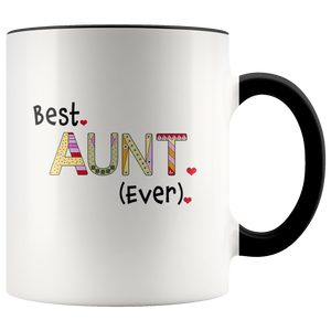 Best Aunt Ever 11 ounce Coffee Mug - Tea Cup - Hot Chocolate Mug - Birthday, Christmas Chanukkah Present for Auntie - Island Dog T-Shirt Company
