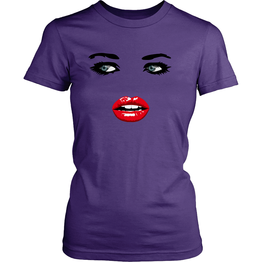 Sexy Face Tee - Women's Short Sleeve Graphic Print Tshirt for Ladies & Teens - Island Dog T-Shirt Company