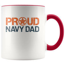 Proud Navy Dad - US Navy - United States Navy - 11 oz 2-Color Coffee Mug for Sailor's Father - Island Dog T-Shirt Company