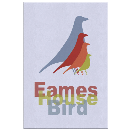 Modern Wall Art Canvas - Mid Century Modern Wall Decor - Eames House Bird Wrapped Canvas - Island Dog T-Shirt Company