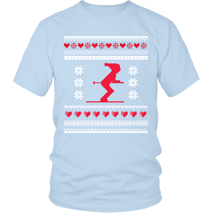 Ugly Christmas Shirt for Men and Women - Holiday Party Skier Unisex Tee - S - 4XL - Island Dog T-Shirt Company