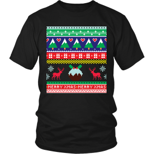 Ugly Christmas Shirt for Men and Women - Reindeer Holiday Party Unisex Tee - S - 4XL - Island Dog T-Shirt Company