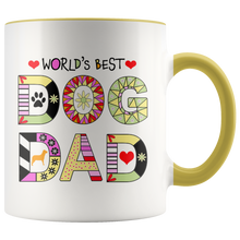 Worlds Best Dog Dad Mug - Fur Baby Daddy Coffee Mug for Men - Best Dog Father Ever with Accent Colors - Island Dog T-Shirt Company
