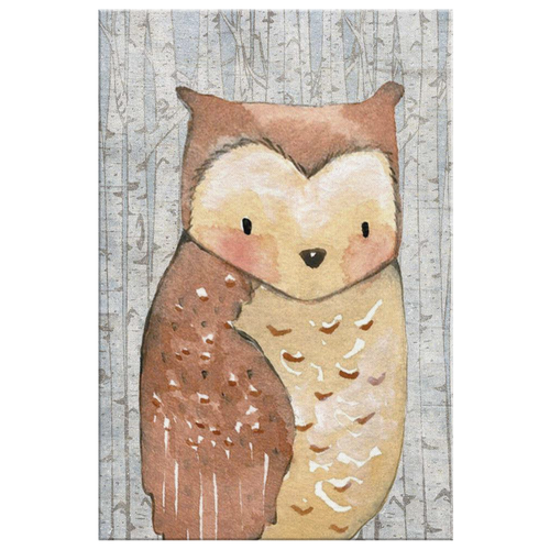 Woodland Nursery Decor for Boys - Boy Nursery Decor - Canvas Wall Art for Nursery - 5 Sizes - Baby Boy Room Woodland Owl over Birch Trees - Island Dog T-Shirt Company