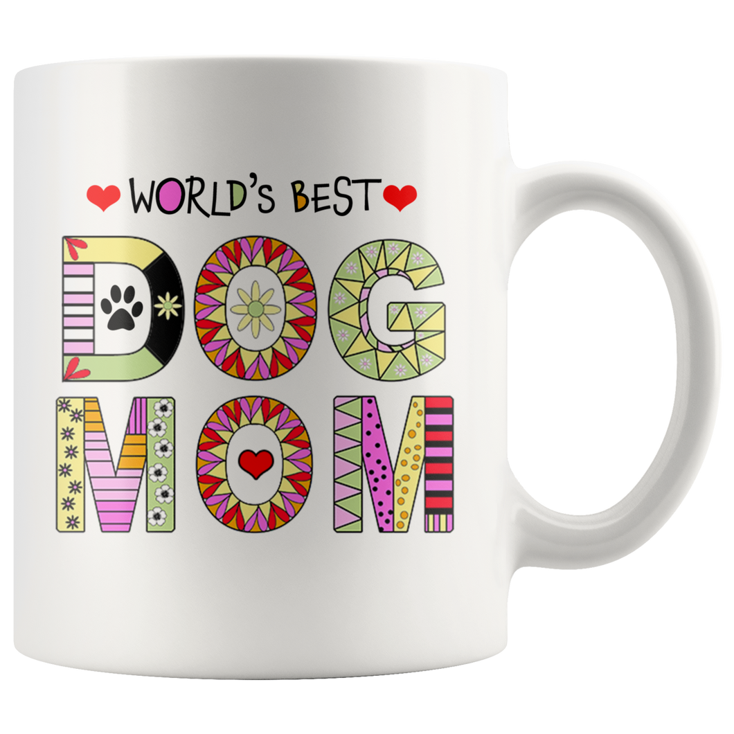 Dog Mom Mugs for Dog Lovers - Worlds Best Mom Dog Mug - Dog Stuff for Dog Lovers Coffee Cup - Fur Baby Mom - Island Dog T-Shirt Company