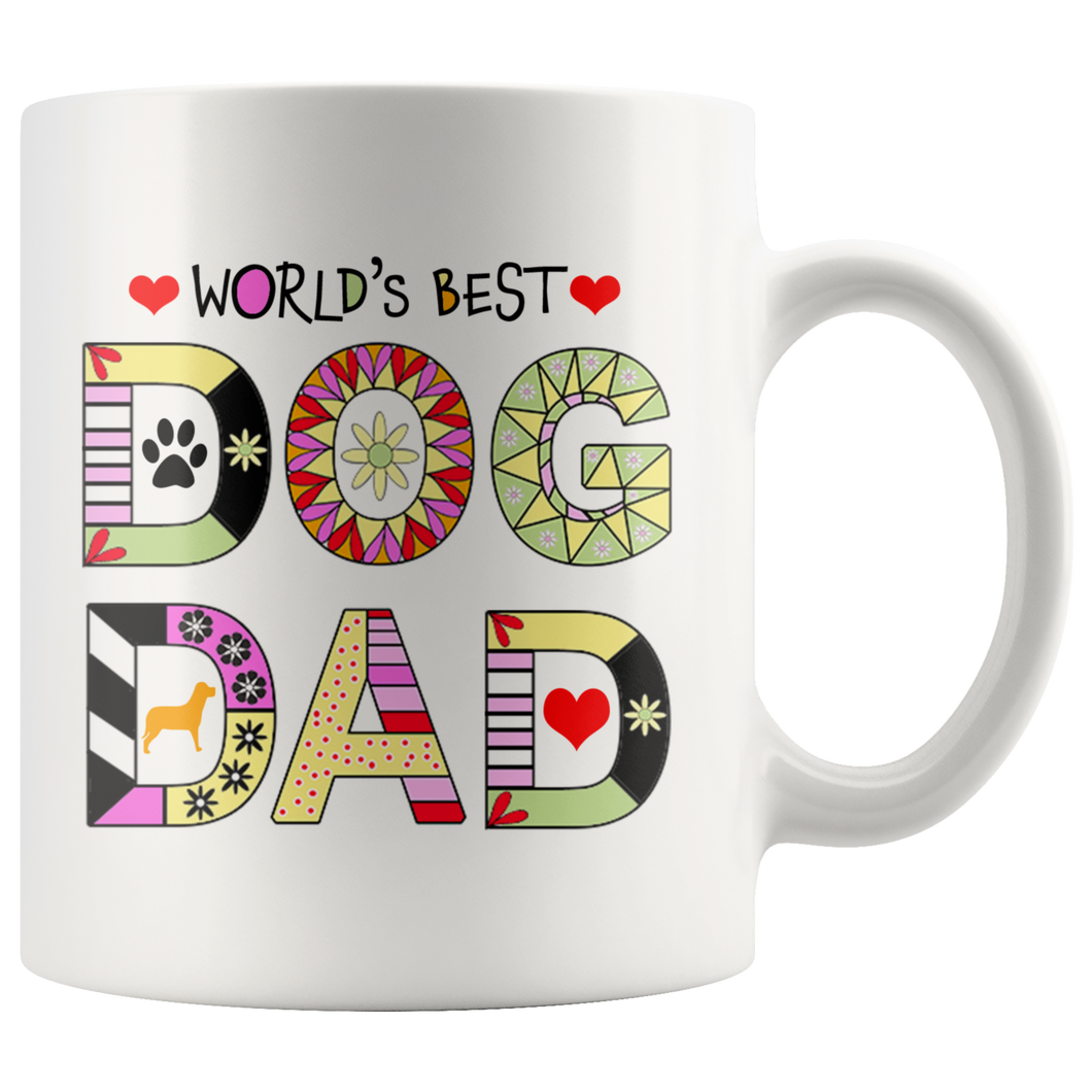 Worlds Best Dog Dad Mug - Fur Baby Daddy Coffee Mug for Men - Best Dog Father Ever - Island Dog T-Shirt Company