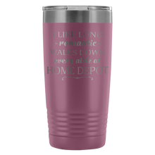 Insulated Coffee Travel Mugs - I Like Long Romantic Walks Down Every Aisle At Home Depot Funny Coffee Mugs for Women & Men - 20 oz Funny Coffee To Go Mug - Island Dog T-Shirt Company