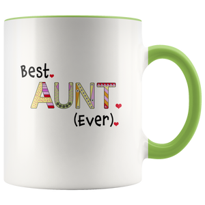 Best Aunt Ever 11 ounce Coffee Mug - Tea Cup - Hot Chocolate Mug - Birthday, Christmas Chanukkah Present for Auntie - Island Dog T-Shirt Company