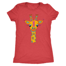 Illustrated Giraffe Women's Ultra Soft Triblend Short Sleeved Comfort Tee - Island Dog T-Shirt Company