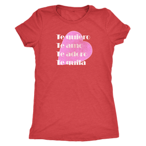 Te Quiero Tequila - I Love You Tequila - Women's Heart Tequila Drinking Ultra Soft Vintage Look Tee - Island Dog T-Shirt Company