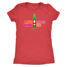 Life Happens Wine Helps - Funny Women's Wine Lover Tee - Ultra Soft Triblend - Island Dog T-Shirt Company