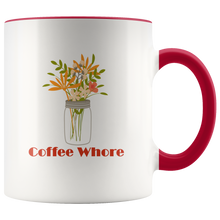 Coffee Whore - Funny Coffee Mug - Sarcastic Coffee Cup - 11 oz 2-Tone Color Accent Mugs - Island Dog T-Shirt Company