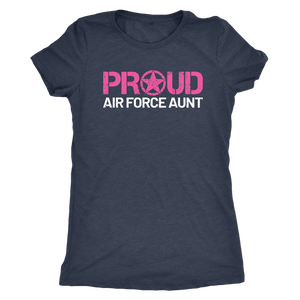 Proud Air Force Aunt - Women's Ultra Soft Comfort Short Sleeve Tee - Aunt's Military Pride Shirt - Island Dog T-Shirt Company
