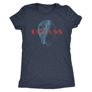 Vintage Save the Oceans Ladies' Tee - Women's Ultra Soft Comfort Short Sleeve Tee - Sea T-shirt for Her - Island Dog T-Shirt Company