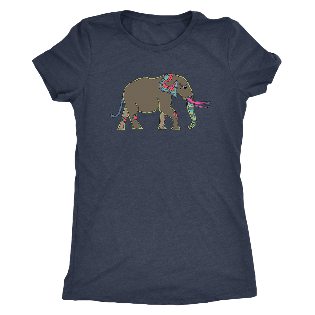 Illustrated Elephant Women's Ultra Soft Short Sleeved Comfort Tee - Island Dog T-Shirt Company