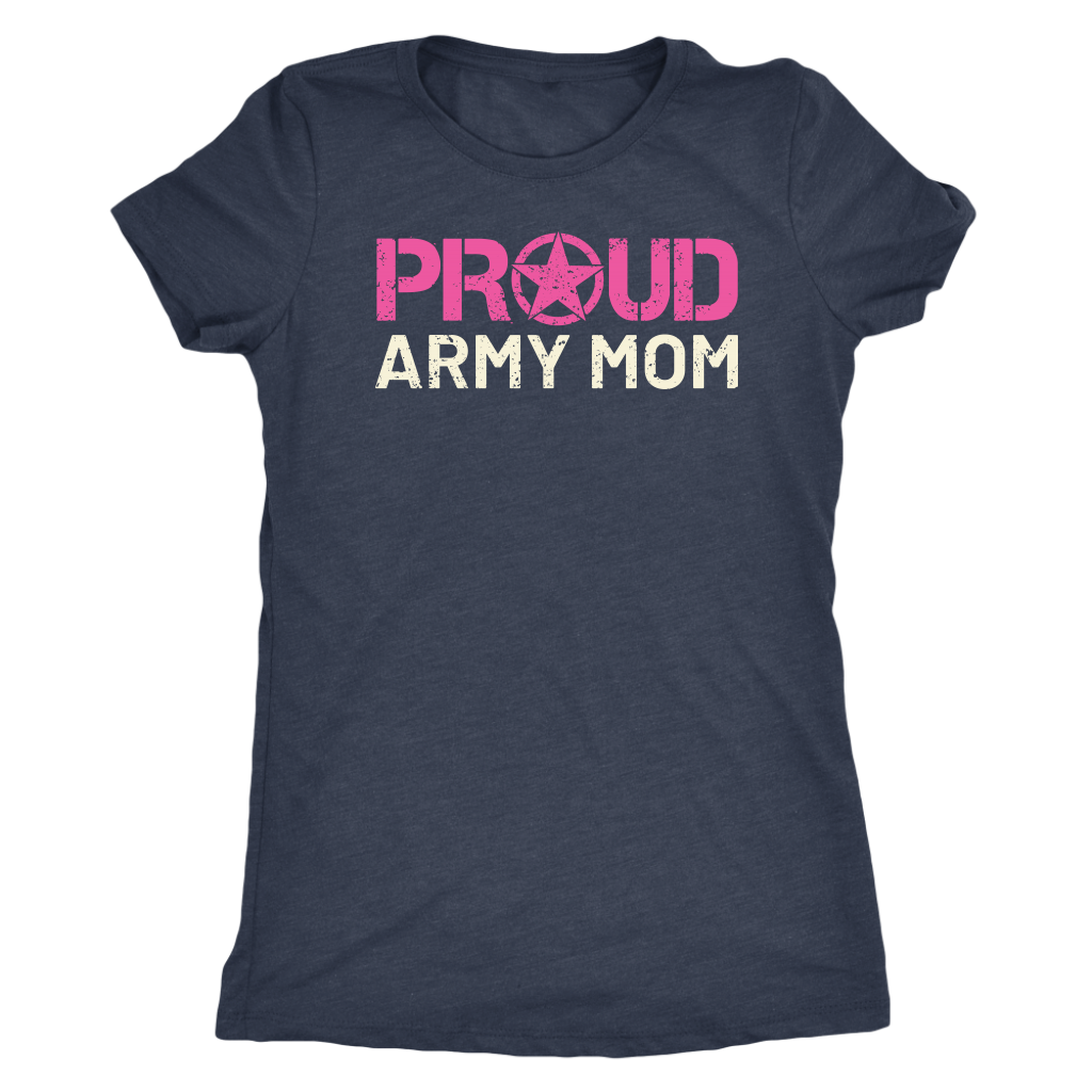 Proud Army Mom - Women's Ultra Soft Comfort Short Sleeve Tee - Mom's Military Pride Shirt - Island Dog T-Shirt Company