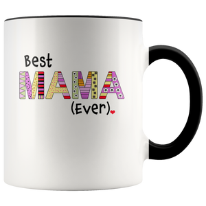 Best Mama Ever Coffee Mug - 2-Tone Mug - 11 Ounce Colorful Mother Coffee Cup - Island Dog T-Shirt Company