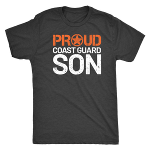 Proud Coast Guard Son - Men's Ultra Soft Comfort Short Sleeve Tee - Son's Military Pride Shirt for Mom or Dad - Island Dog T-Shirt Company