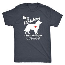 My Golden Retriever is Better Than Your Unicorn Men's T-Shirt - Island Dog T-Shirt Company