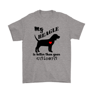 Beagle Apparel - My Beagle is Better than Your Unicorn - Funny Beagle T-Shirt for Men - Island Dog T-Shirt Company