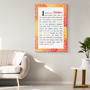 Mom Quotes Wall Decor - 8 x 12 Wrapped Canvas Wall Art Home Decor Mom Signs for Home Decor - Island Dog T-Shirt Company