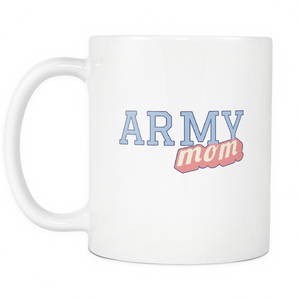 Army Mom 11 ounce Coffee Mug - Tea Mug - Hot Chocolate Cup - Island Dog T-Shirt Company