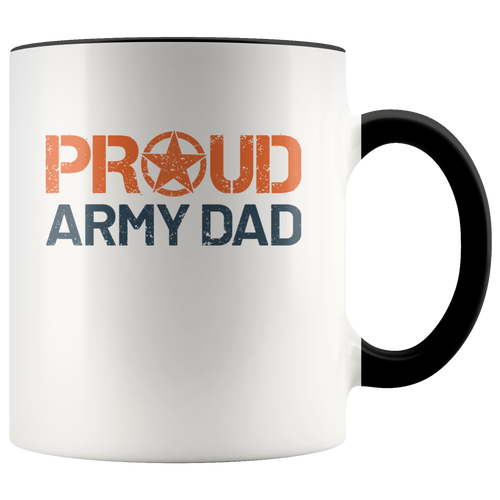 Proud Army Dad - US Army - United States Army - 11 oz 2-Color Coffee Mug for Soldier's Father - Island Dog T-Shirt Company