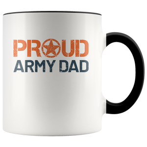 Proud Army Dad - US Army - United States Army - 11 oz 2-Color Coffee Mug for Soldier's Father - Island Dog T-Shirt Company