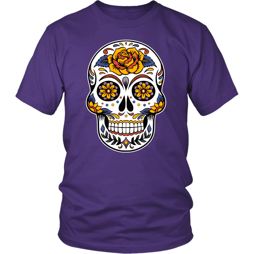 Dia de Los Muertos T-shirt for Men & Women - Halloween Skull Tee - Sugar Skull Tee - Island Dog T-Shirt Company