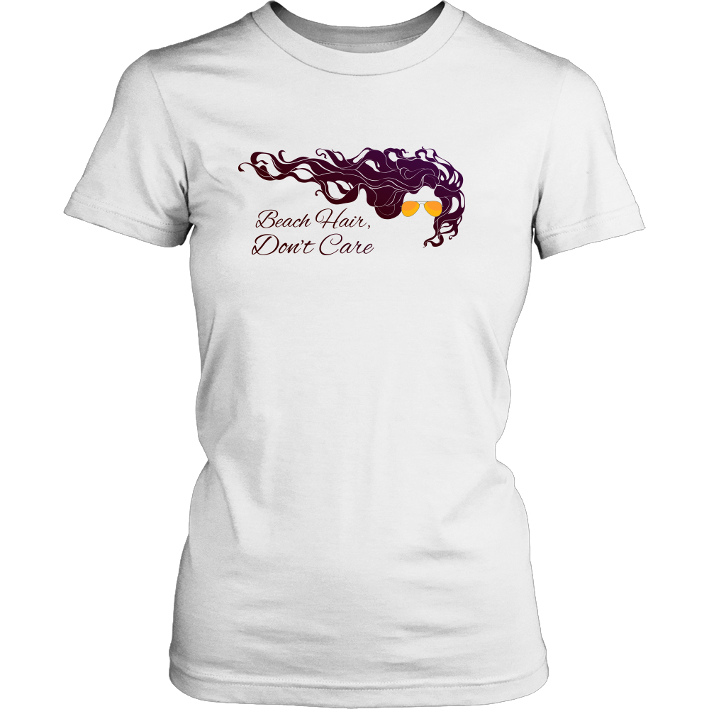 Beach Hair Don't Care - Women's Beach, Ocean & Lake Apparel - Summer Tee - Island Dog T-Shirt Company