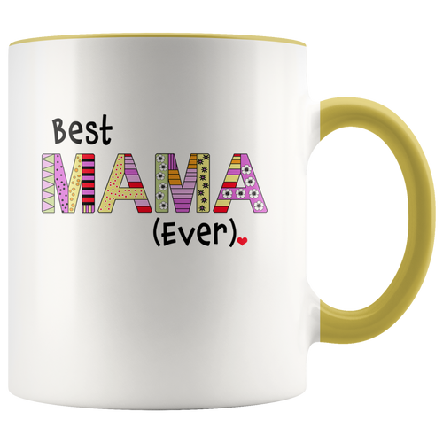 Best Mama Ever Coffee Mug - 2-Tone Mug - 11 Ounce Colorful Mother Coffee Cup - Island Dog T-Shirt Company