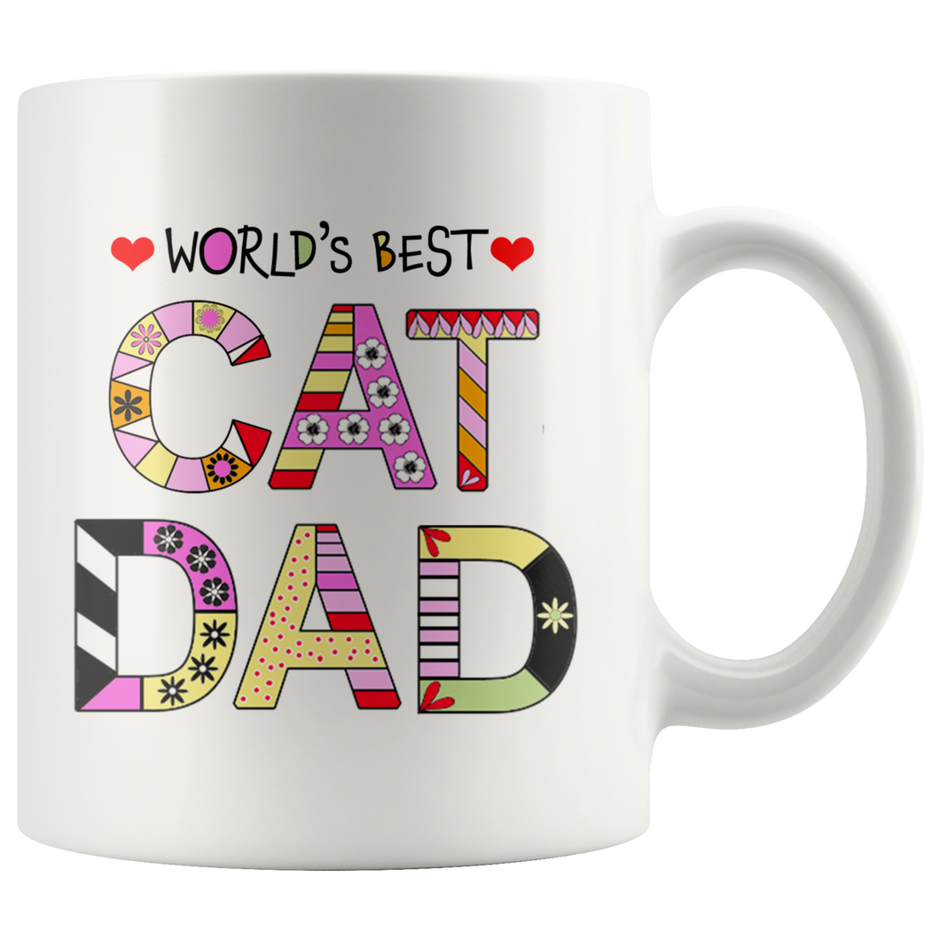 Cat Dad Mugs - Super Cute Cat Ceramic Mug - Funny Kitty Cups Novelty for Kitten Lovers - Island Dog T-Shirt Company